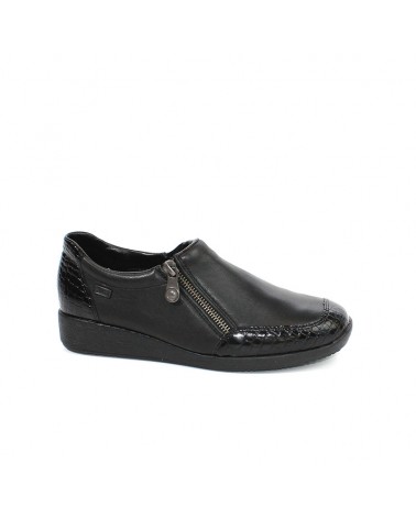 mocasín con cremallera negro