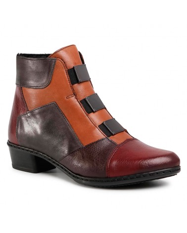 botin rieker en piel rojo...