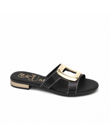 Sandalia pala en piel negro...
