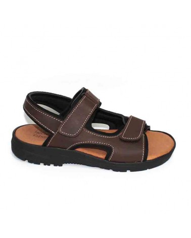 Sandalia de velcros en piel...